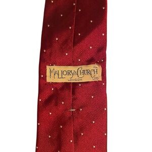 Mallory & Church London Ltd Mens Red‎ Pin Dot Ribbed Silk Necktie